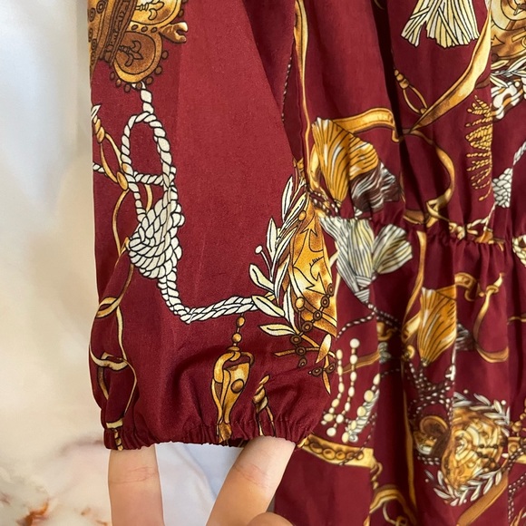 NWOT Burgundy and Gold Romper - Picture 4 of 5